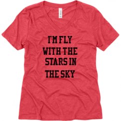 Ladies Relaxed Fit Super Soft Triblend V-Neck Tee