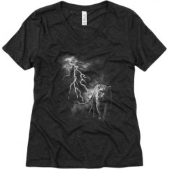 Ladies Relaxed Fit Super Soft Triblend V-Neck Tee