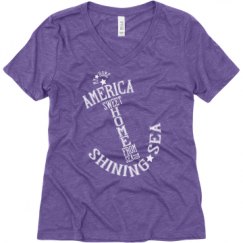 Ladies Relaxed Fit Super Soft Triblend V-Neck Tee