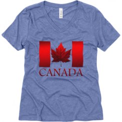 Ladies Relaxed Fit Super Soft Triblend V-Neck Tee