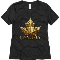 Ladies Relaxed Fit Super Soft Triblend V-Neck Tee