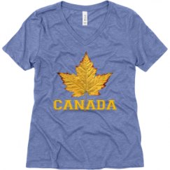 Ladies Relaxed Fit Super Soft Triblend V-Neck Tee