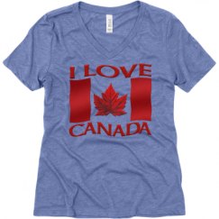 Ladies Relaxed Fit Super Soft Triblend V-Neck Tee