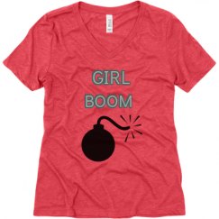 Ladies Relaxed Fit Super Soft Triblend V-Neck Tee