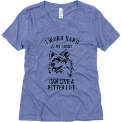 Ladies Relaxed Fit Super Soft Triblend V-Neck Tee