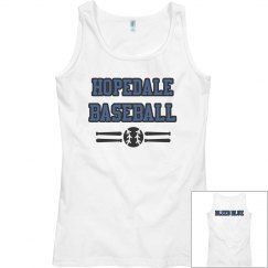 Bleed Blue woman's white tank 