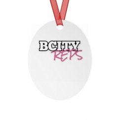 Metal Oval Christmas Ornament