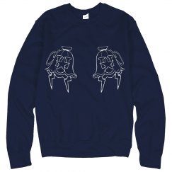 DOUBLE WHT MONIKER CREWNECK