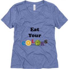 Ladies Relaxed Fit Super Soft Triblend V-Neck Tee