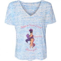 Ladies Flowy Slouchy V-Neck Tee