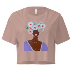 White flowers in her hair