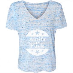 Ladies Flowy Slouchy V-Neck Tee