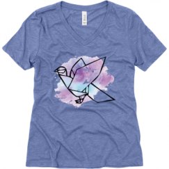 Ladies Relaxed Fit Super Soft Triblend V-Neck Tee