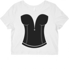 Ladies Slim Fit Crop Top Tee