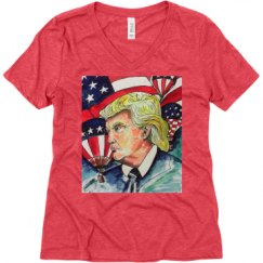 Ladies Relaxed Fit Super Soft Triblend V-Neck Tee