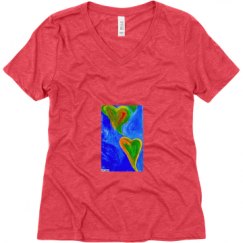 Ladies Relaxed Fit Super Soft Triblend V-Neck Tee