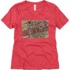 Ladies Relaxed Fit Super Soft Triblend V-Neck Tee