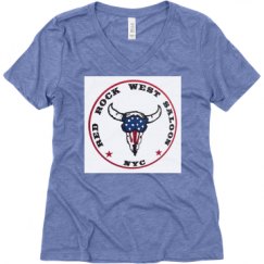 Ladies Relaxed Fit Super Soft Triblend V-Neck Tee