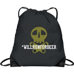 #willrunforbeer cinch bag