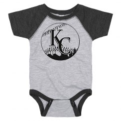 Raglan KC Baseball Skyline Onesie