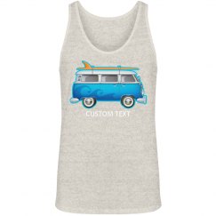 Custom Text Retro Surf Van Unisex Tank Top