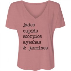 Ladies Flowy Slouchy V-Neck Tee