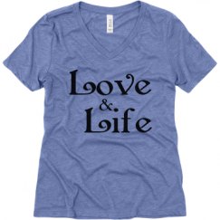 Ladies Relaxed Fit Super Soft Triblend V-Neck Tee