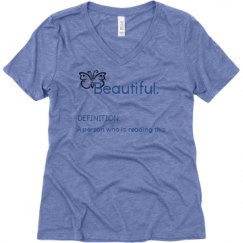 Ladies Relaxed Fit Super Soft Triblend V-Neck Tee