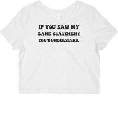 Ladies Slim Fit Crop Top Tee