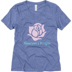 Ladies Relaxed Fit Super Soft Triblend V-Neck Tee