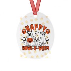 Metal Oval Christmas Ornament