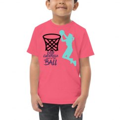 Hot pink toddler tee w/basketball girl graphic 