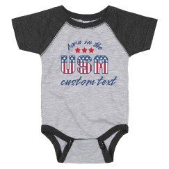 Born In The USA Custom Onesie