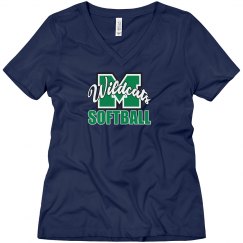 Wildcats Softball M V-Neck Relaxed Black 