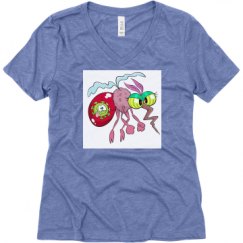 Ladies Relaxed Fit Super Soft Triblend V-Neck Tee