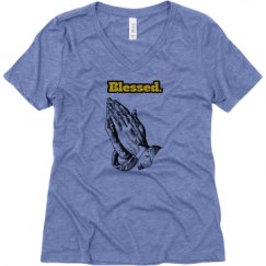 Ladies Relaxed Fit Super Soft Triblend V-Neck Tee