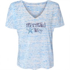 Ladies Flowy Slouchy V-Neck Tee