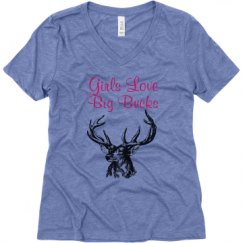 Ladies Relaxed Fit Super Soft Triblend V-Neck Tee
