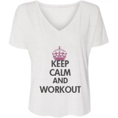 Ladies Flowy Slouchy V-Neck Tee