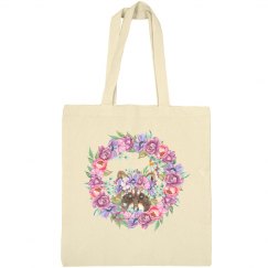 cute raccoon with flowers