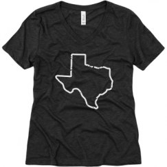 Ladies Relaxed Fit Super Soft Triblend V-Neck Tee