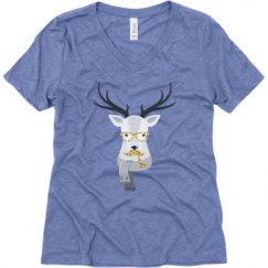 Ladies Relaxed Fit Super Soft Triblend V-Neck Tee