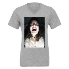 Unisex CVC Jersey V-Neck T-Shirt