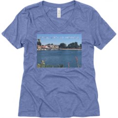 Ladies Relaxed Fit Super Soft Triblend V-Neck Tee