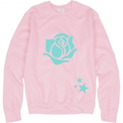 Pink rose Stars sweatshirt