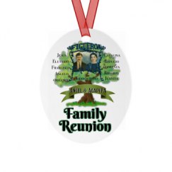 Metal Oval Christmas Ornament