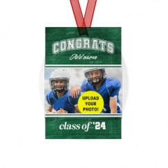 Metal Oval Christmas Ornament