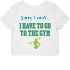 Sorry I cant Gym Crop-Aqua/Lime