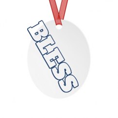 Metal Oval Christmas Ornament