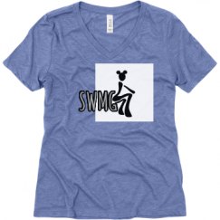 Ladies Relaxed Fit Super Soft Triblend V-Neck Tee